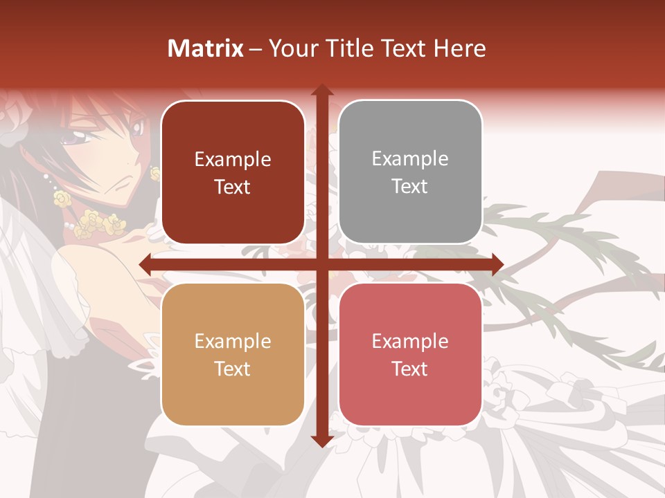 A Woman In A Wedding Dress Holding A Bouquet Of Flowers PowerPoint Template