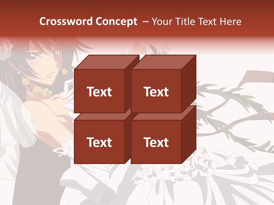 A Woman In A Wedding Dress Holding A Bouquet Of Flowers PowerPoint Template