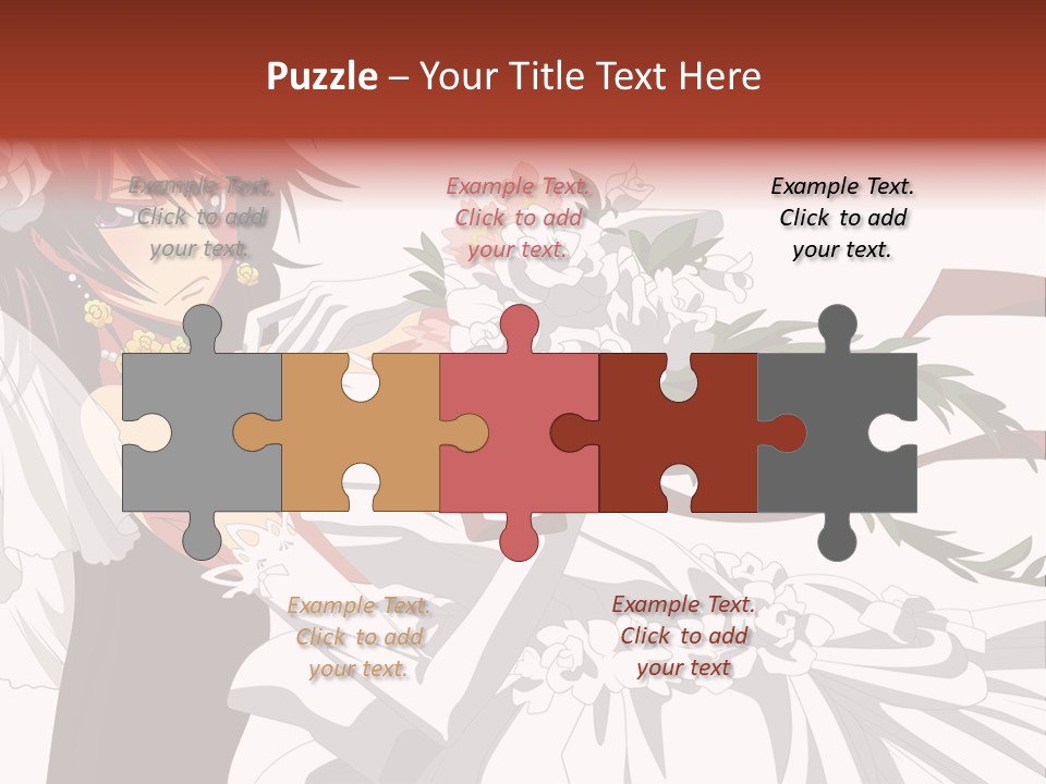 A Woman In A Wedding Dress Holding A Bouquet Of Flowers PowerPoint Template