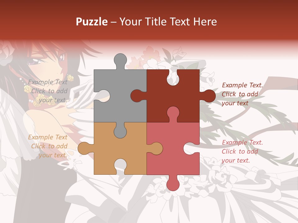 A Woman In A Wedding Dress Holding A Bouquet Of Flowers PowerPoint Template