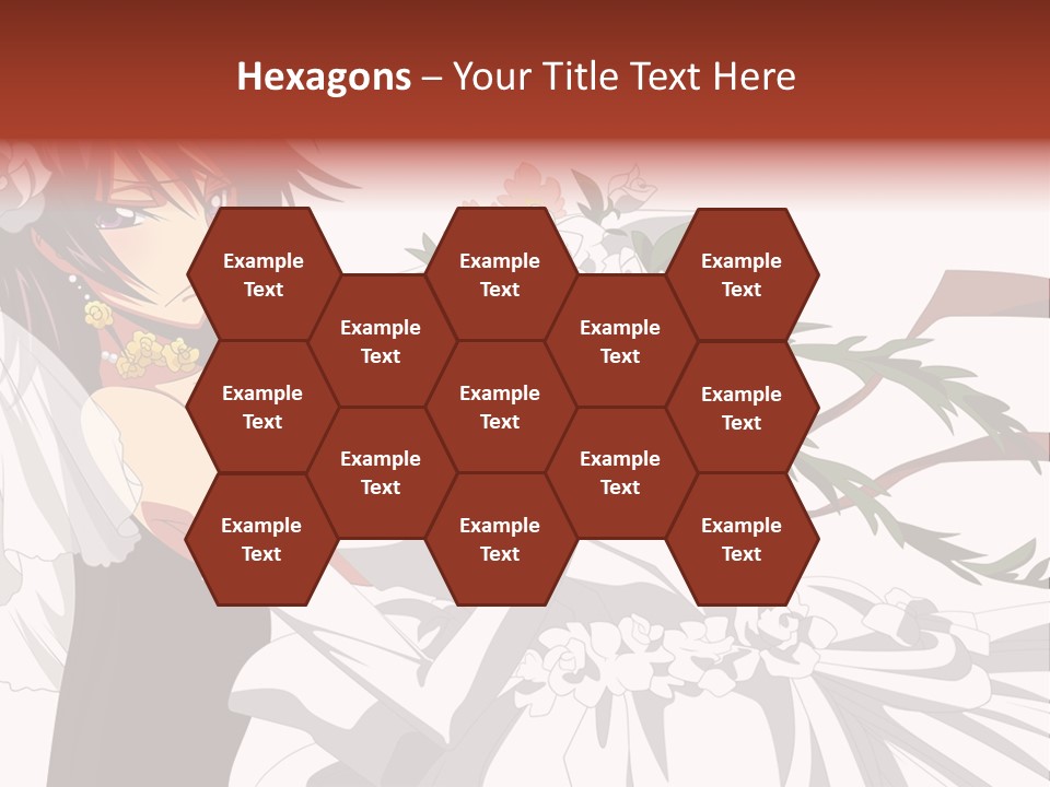 A Woman In A Wedding Dress Holding A Bouquet Of Flowers PowerPoint Template