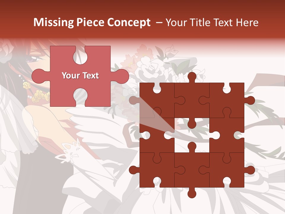 A Woman In A Wedding Dress Holding A Bouquet Of Flowers PowerPoint Template