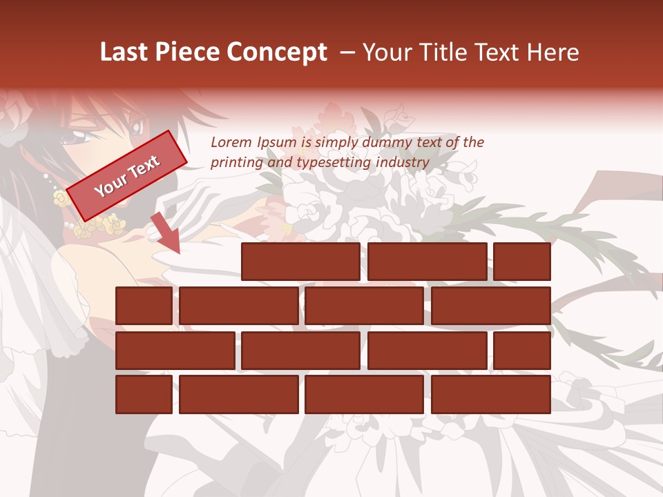 A Woman In A Wedding Dress Holding A Bouquet Of Flowers PowerPoint Template