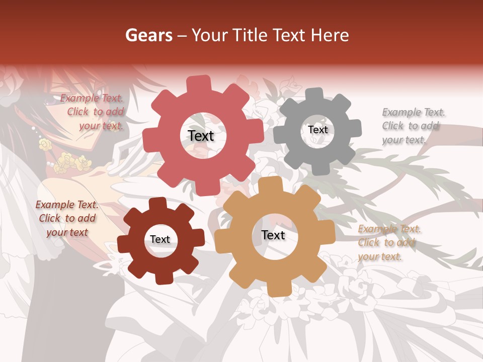 A Woman In A Wedding Dress Holding A Bouquet Of Flowers PowerPoint Template