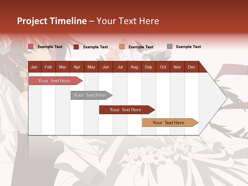 A Woman In A Wedding Dress Holding A Bouquet Of Flowers PowerPoint Template