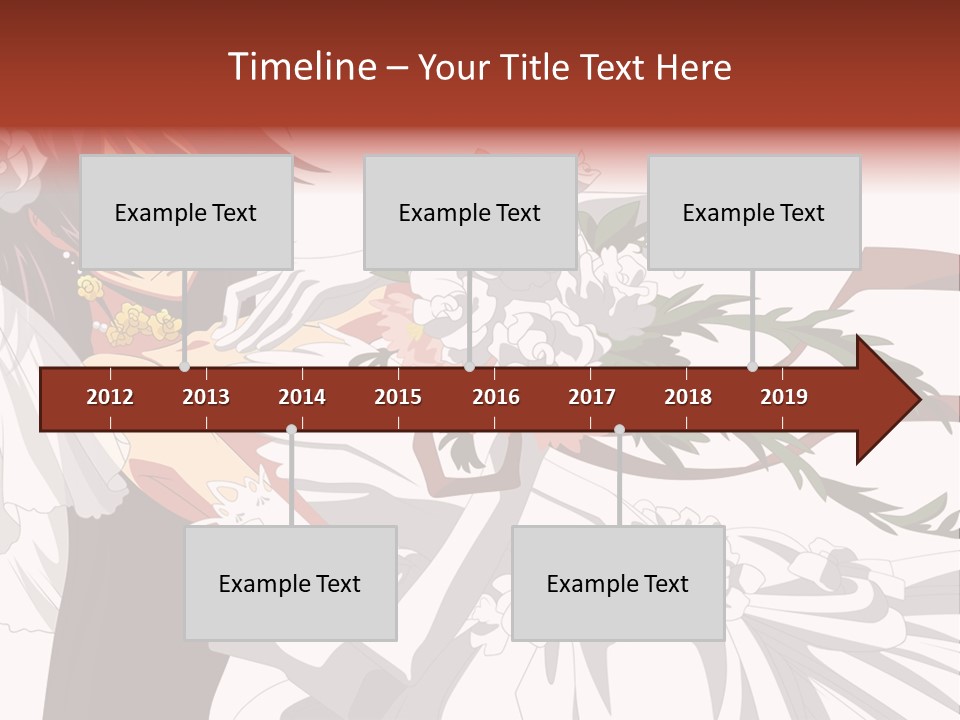 A Woman In A Wedding Dress Holding A Bouquet Of Flowers PowerPoint Template