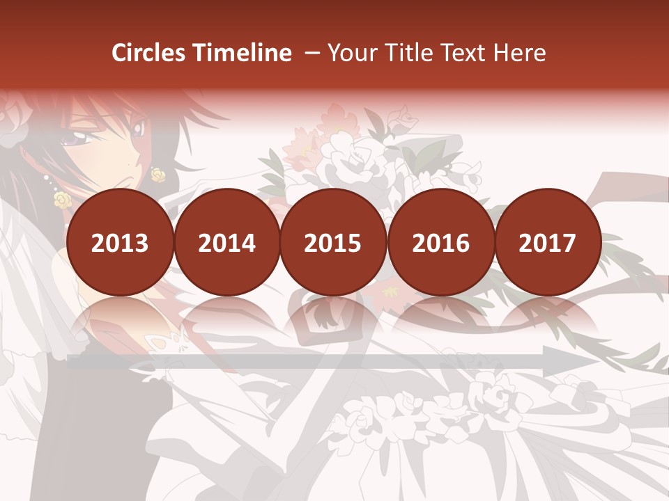 A Woman In A Wedding Dress Holding A Bouquet Of Flowers PowerPoint Template