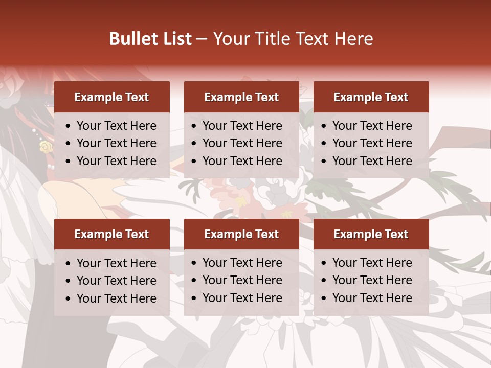 A Woman In A Wedding Dress Holding A Bouquet Of Flowers PowerPoint Template