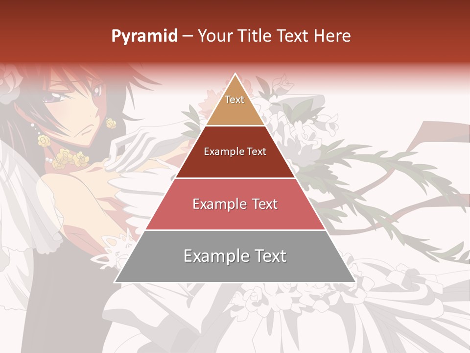 A Woman In A Wedding Dress Holding A Bouquet Of Flowers PowerPoint Template