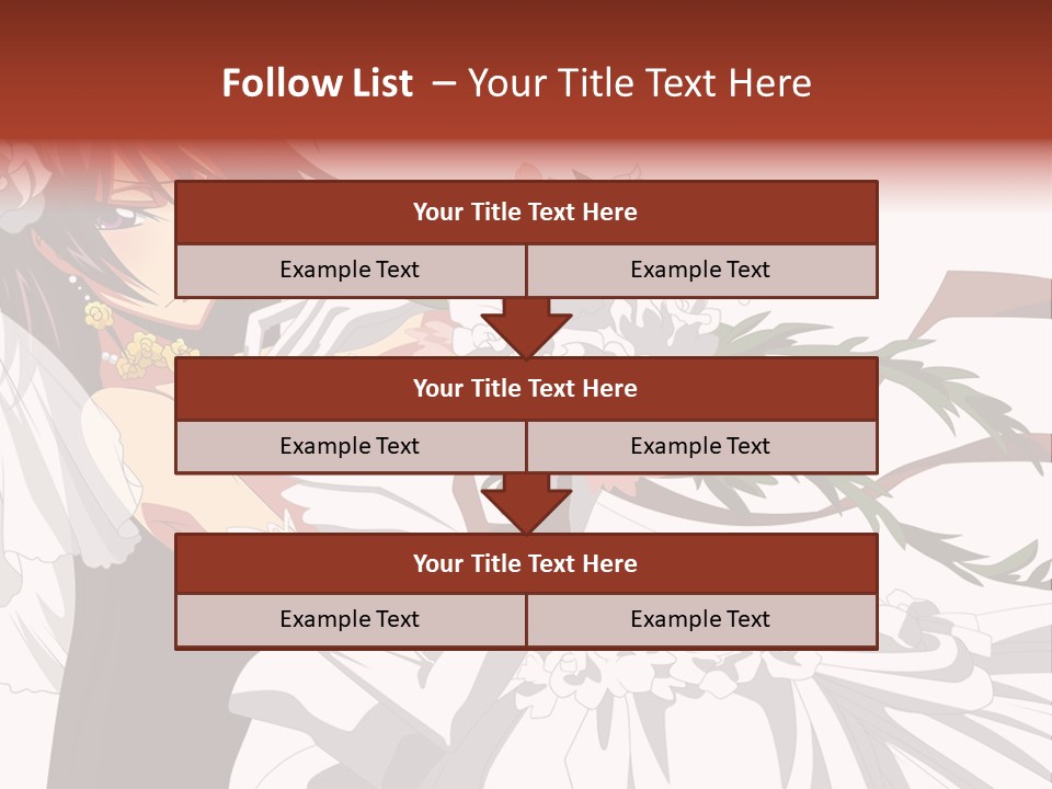 A Woman In A Wedding Dress Holding A Bouquet Of Flowers PowerPoint Template