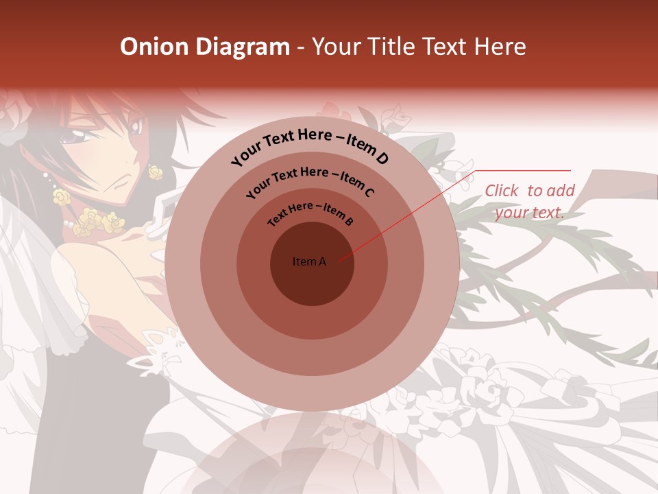 A Woman In A Wedding Dress Holding A Bouquet Of Flowers PowerPoint Template