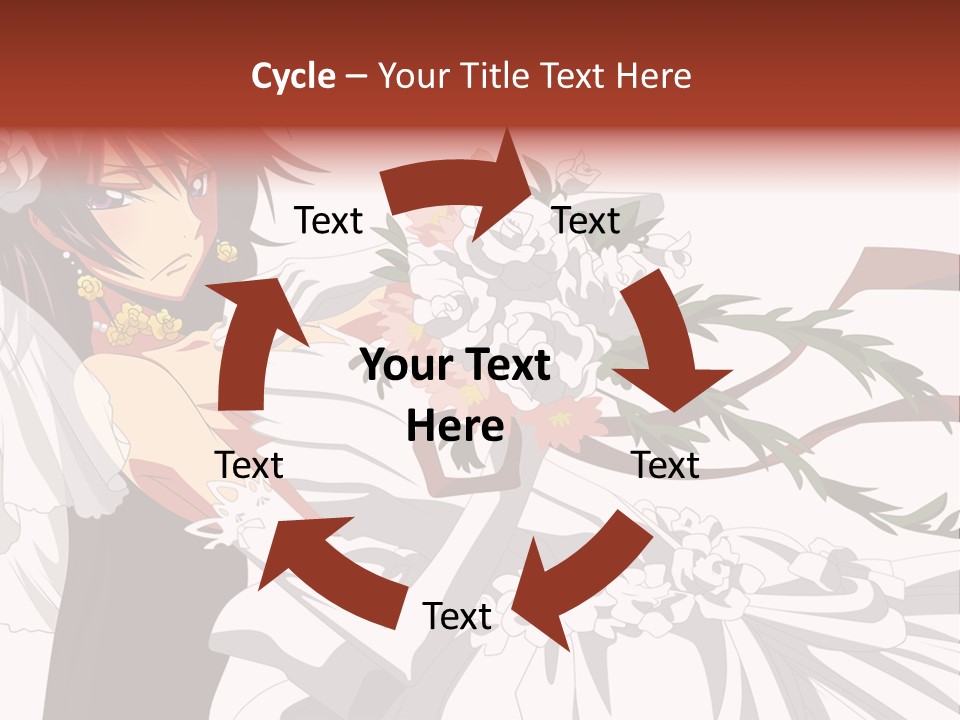 A Woman In A Wedding Dress Holding A Bouquet Of Flowers PowerPoint Template