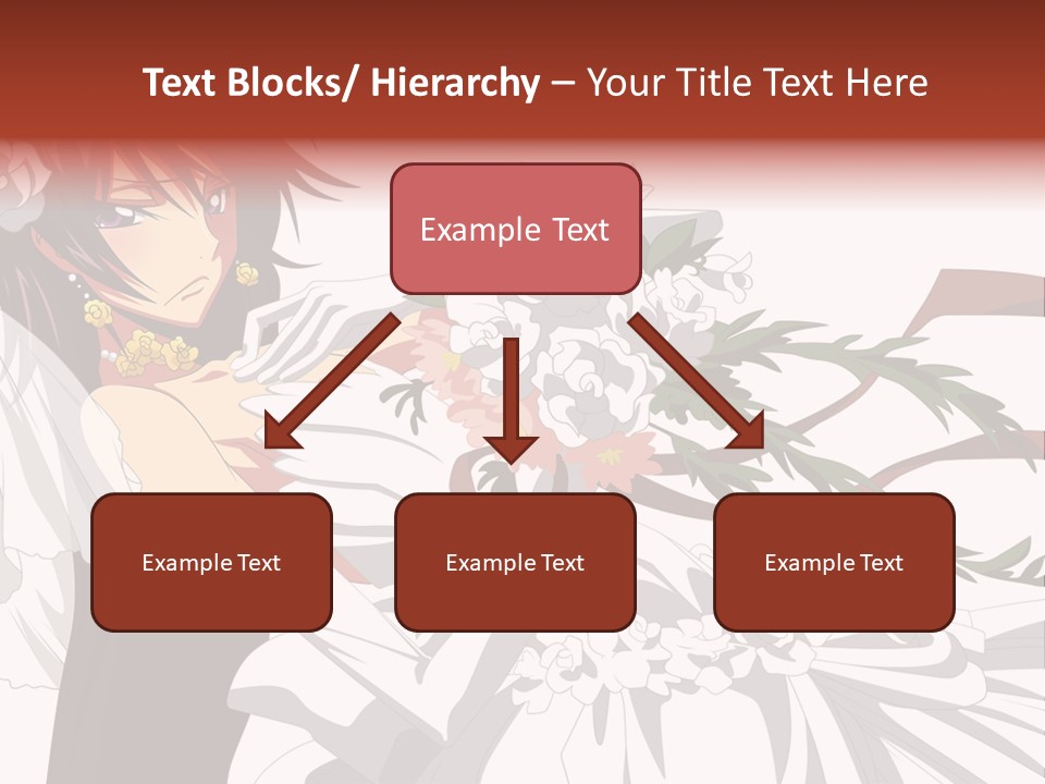 A Woman In A Wedding Dress Holding A Bouquet Of Flowers PowerPoint Template