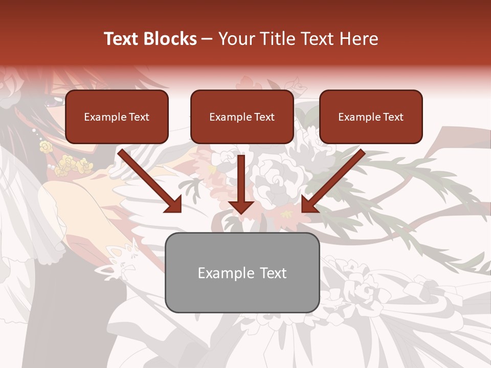 A Woman In A Wedding Dress Holding A Bouquet Of Flowers PowerPoint Template