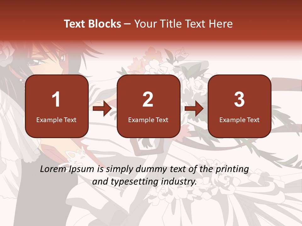 A Woman In A Wedding Dress Holding A Bouquet Of Flowers PowerPoint Template