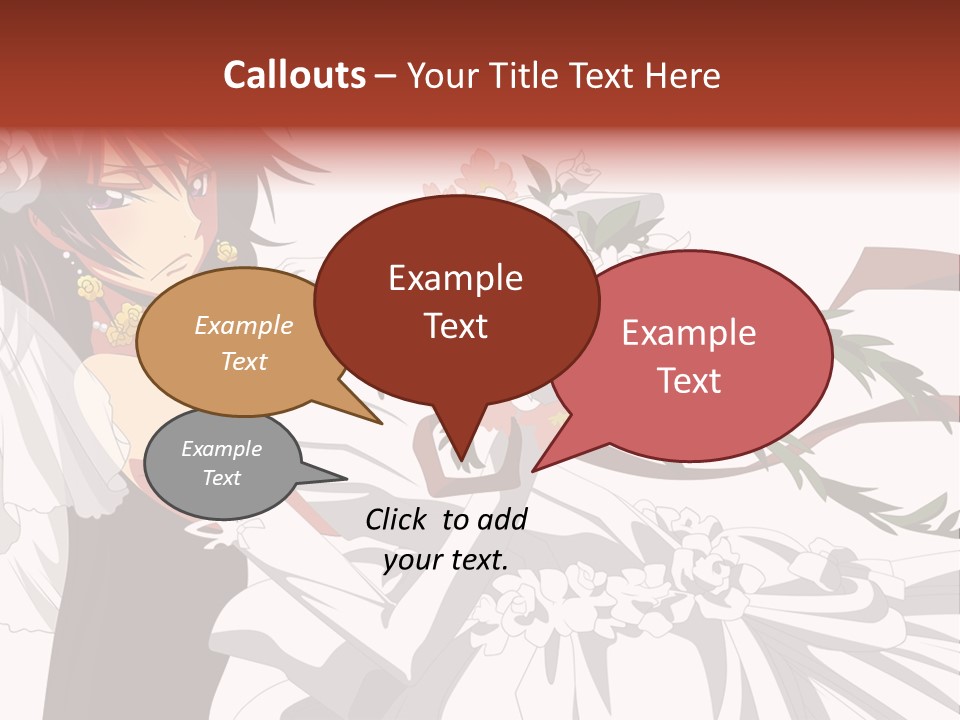 A Woman In A Wedding Dress Holding A Bouquet Of Flowers PowerPoint Template