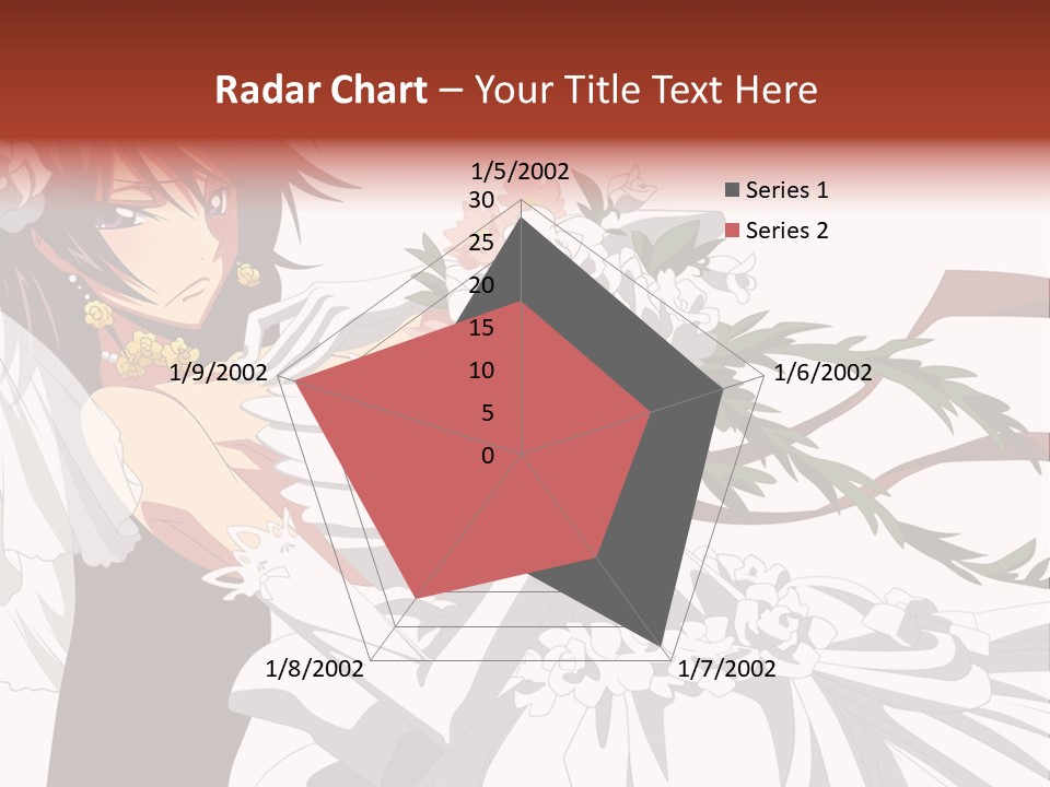 A Woman In A Wedding Dress Holding A Bouquet Of Flowers PowerPoint Template