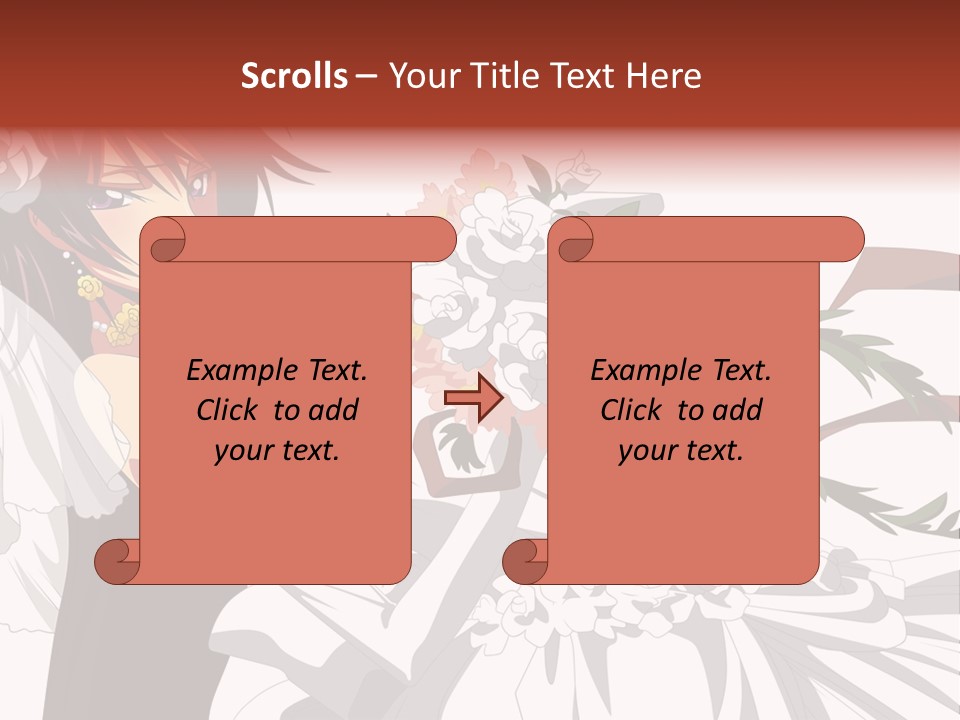 A Woman In A Wedding Dress Holding A Bouquet Of Flowers PowerPoint Template