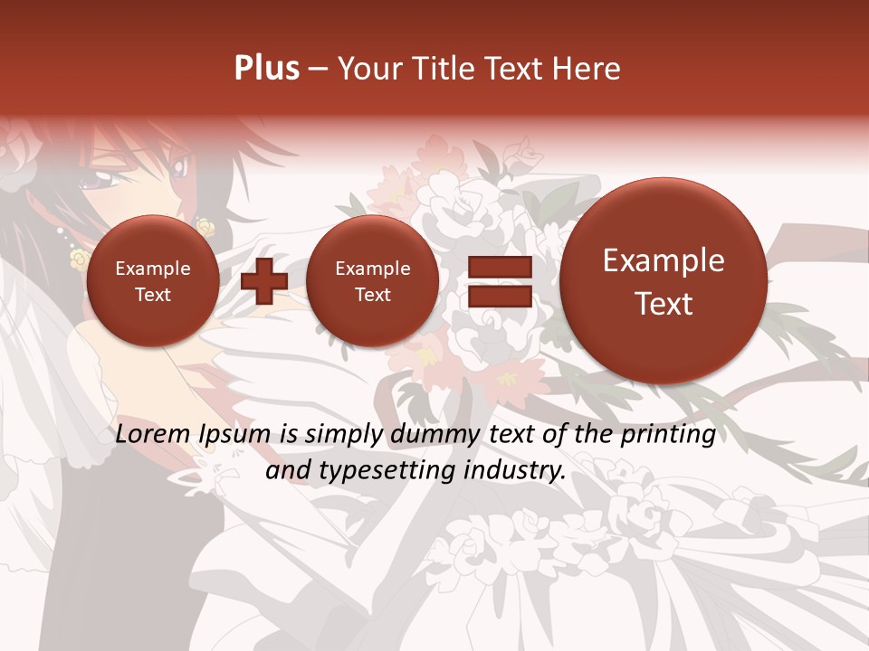 A Woman In A Wedding Dress Holding A Bouquet Of Flowers PowerPoint Template