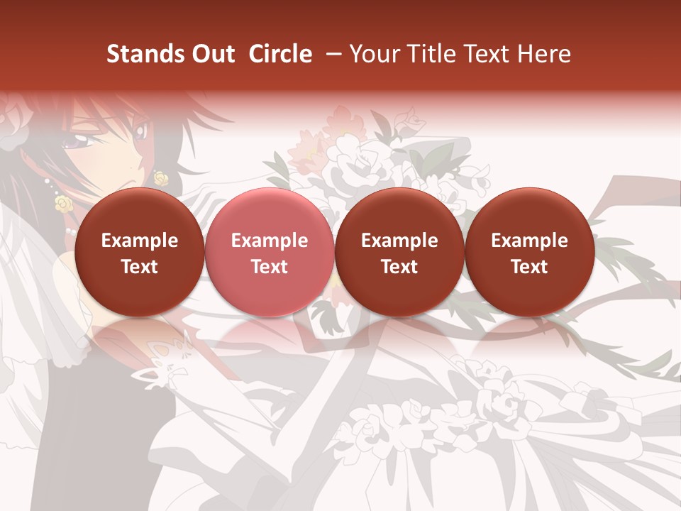 A Woman In A Wedding Dress Holding A Bouquet Of Flowers PowerPoint Template