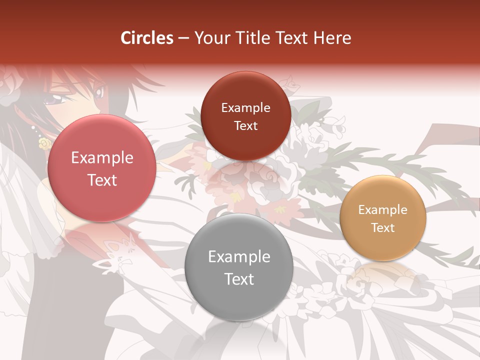 A Woman In A Wedding Dress Holding A Bouquet Of Flowers PowerPoint Template