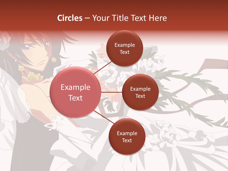 A Woman In A Wedding Dress Holding A Bouquet Of Flowers PowerPoint Template