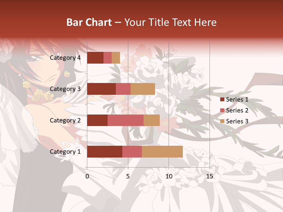 A Woman In A Wedding Dress Holding A Bouquet Of Flowers PowerPoint Template