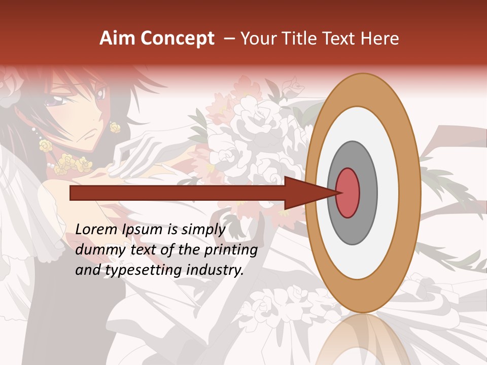 A Woman In A Wedding Dress Holding A Bouquet Of Flowers PowerPoint Template