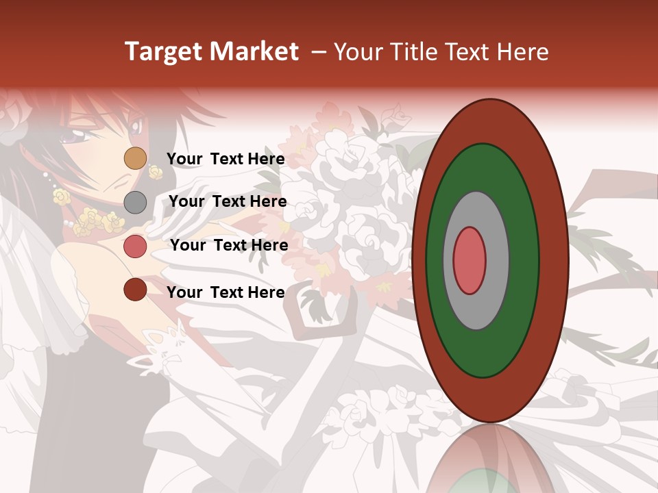 A Woman In A Wedding Dress Holding A Bouquet Of Flowers PowerPoint Template