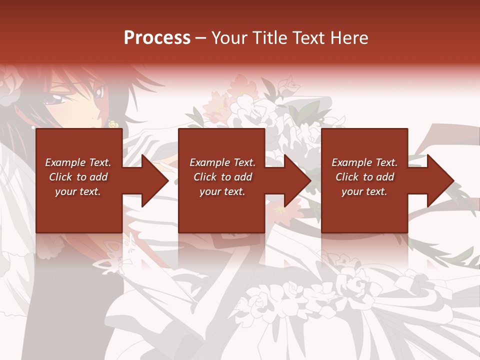 A Woman In A Wedding Dress Holding A Bouquet Of Flowers PowerPoint Template