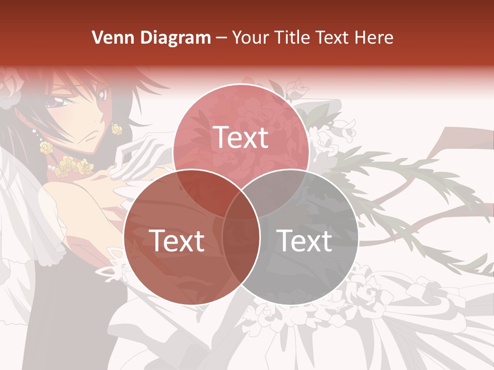 A Woman In A Wedding Dress Holding A Bouquet Of Flowers PowerPoint Template