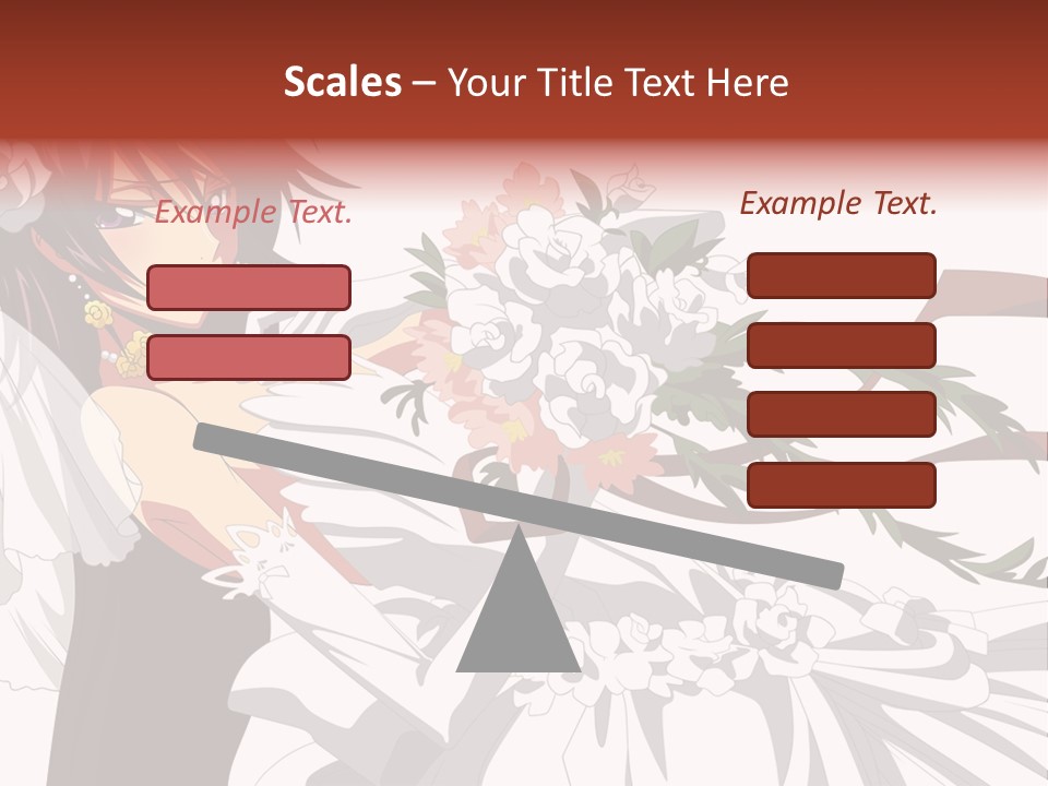 A Woman In A Wedding Dress Holding A Bouquet Of Flowers PowerPoint Template