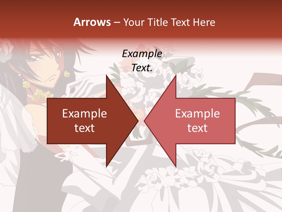 A Woman In A Wedding Dress Holding A Bouquet Of Flowers PowerPoint Template