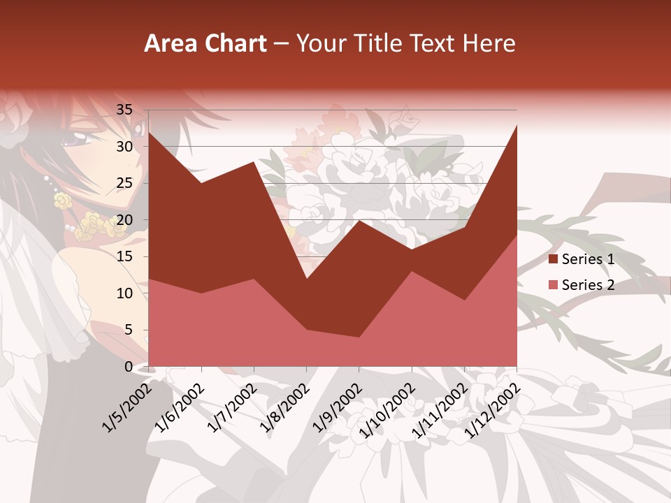 A Woman In A Wedding Dress Holding A Bouquet Of Flowers PowerPoint Template