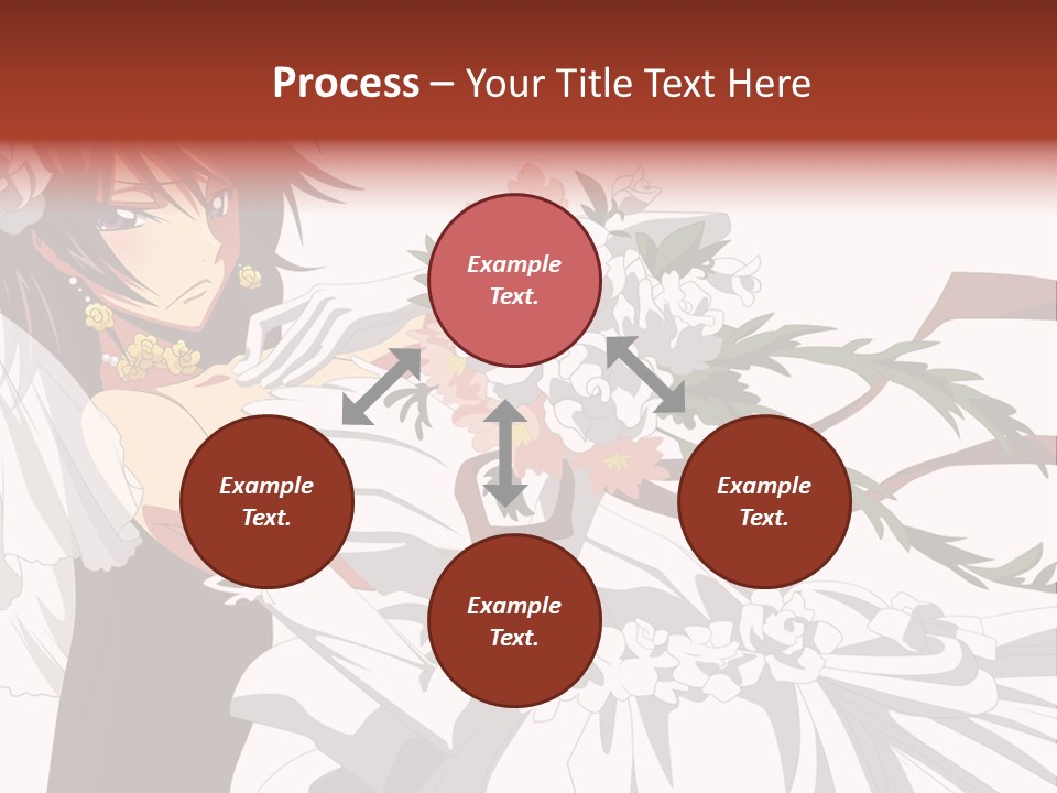 A Woman In A Wedding Dress Holding A Bouquet Of Flowers PowerPoint Template