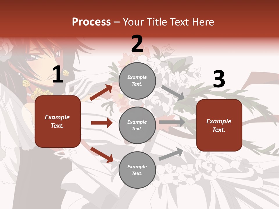 A Woman In A Wedding Dress Holding A Bouquet Of Flowers PowerPoint Template