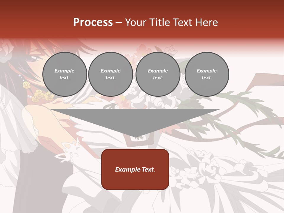 A Woman In A Wedding Dress Holding A Bouquet Of Flowers PowerPoint Template