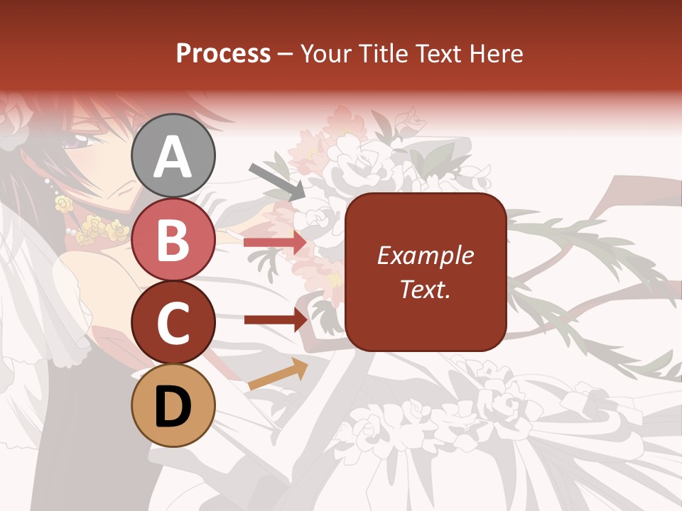 A Woman In A Wedding Dress Holding A Bouquet Of Flowers PowerPoint Template