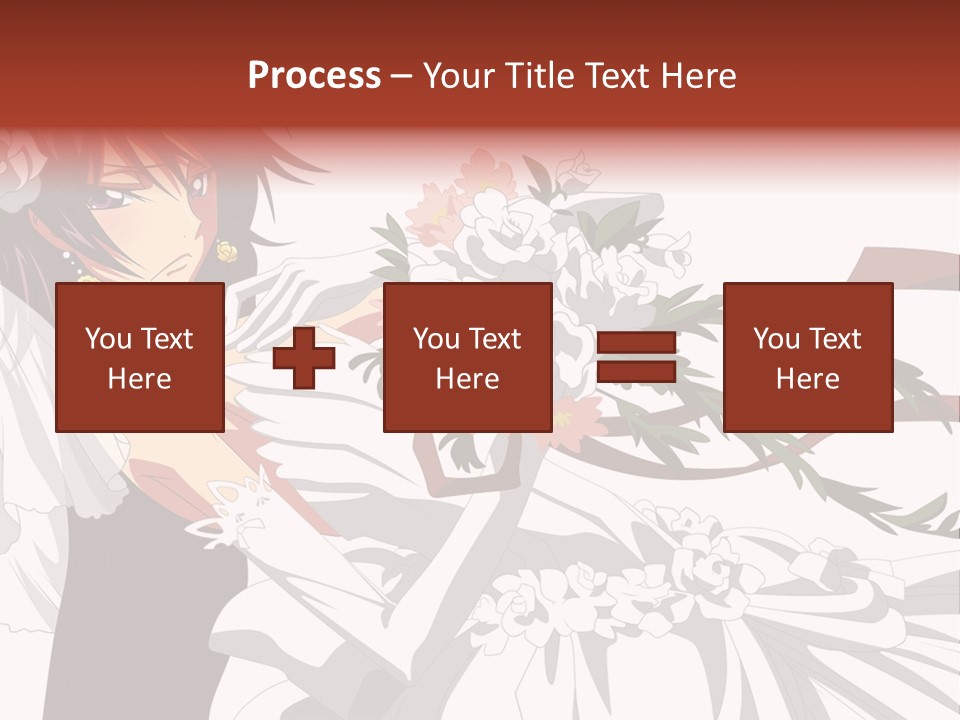 A Woman In A Wedding Dress Holding A Bouquet Of Flowers PowerPoint Template