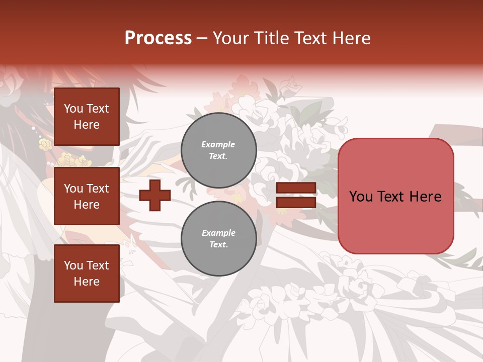 A Woman In A Wedding Dress Holding A Bouquet Of Flowers PowerPoint Template