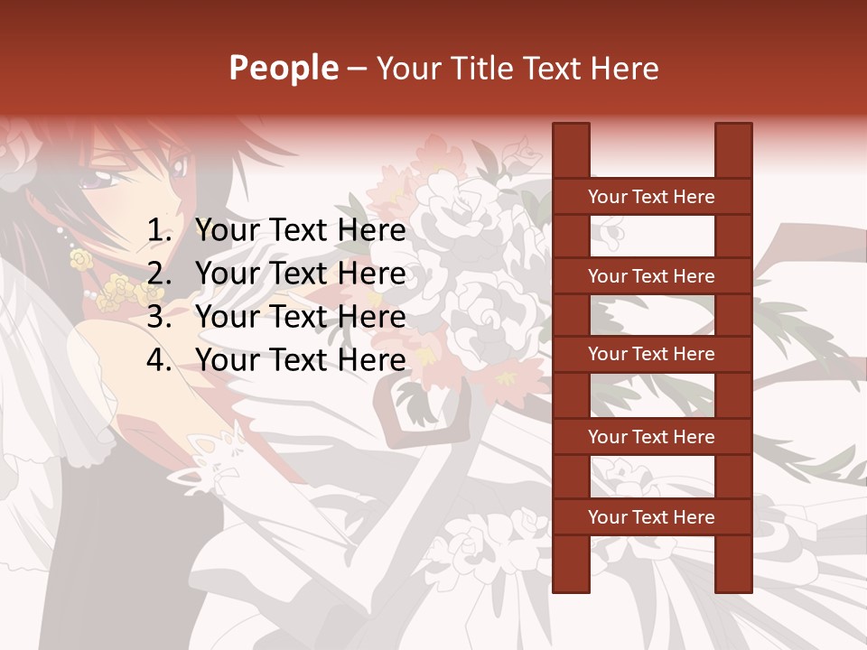 A Woman In A Wedding Dress Holding A Bouquet Of Flowers PowerPoint Template