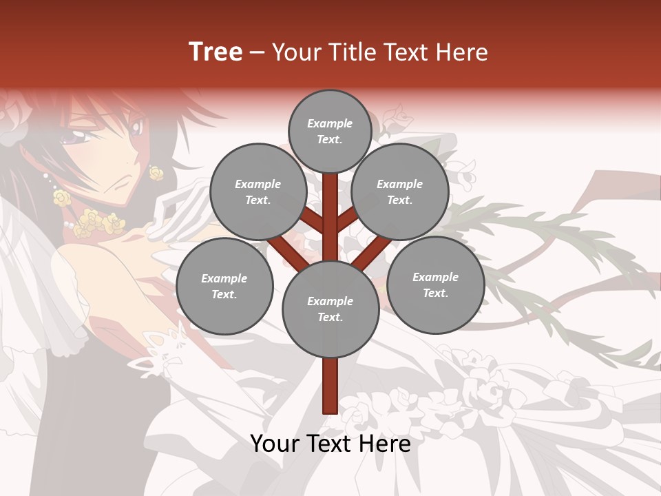 A Woman In A Wedding Dress Holding A Bouquet Of Flowers PowerPoint Template