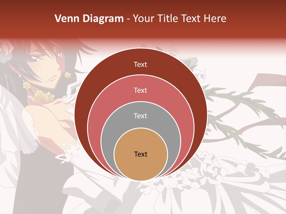 A Woman In A Wedding Dress Holding A Bouquet Of Flowers PowerPoint Template