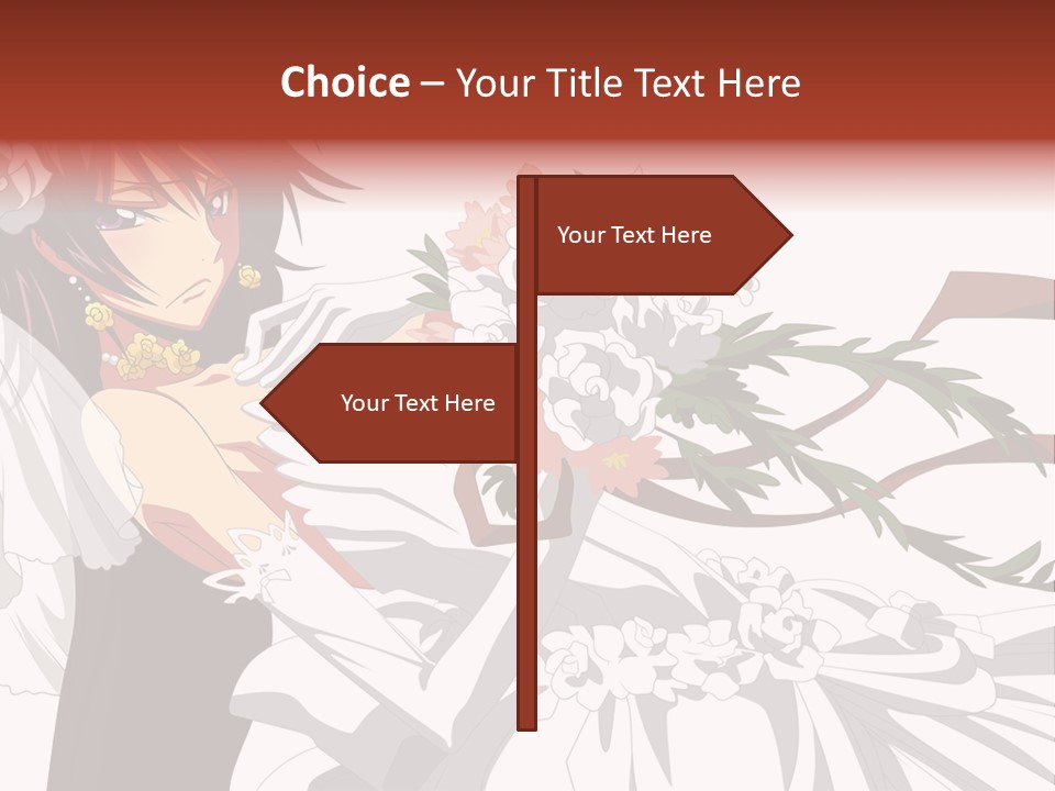 A Woman In A Wedding Dress Holding A Bouquet Of Flowers PowerPoint Template