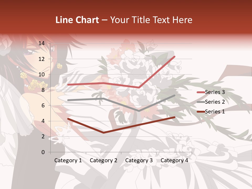 A Woman In A Wedding Dress Holding A Bouquet Of Flowers PowerPoint Template