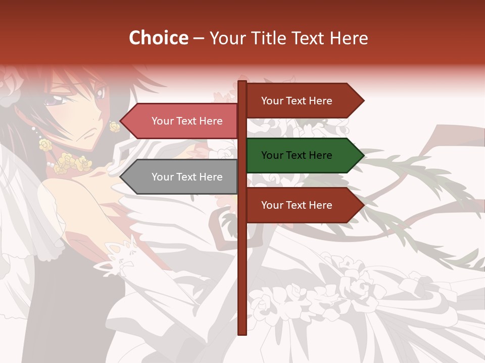 A Woman In A Wedding Dress Holding A Bouquet Of Flowers PowerPoint Template