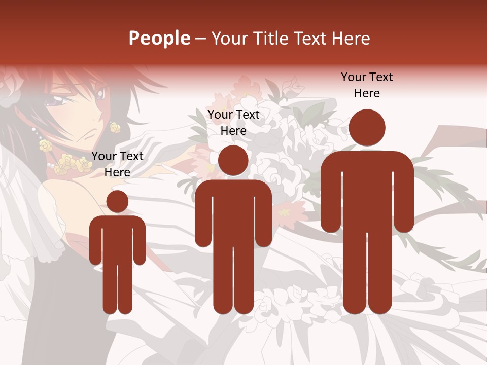 A Woman In A Wedding Dress Holding A Bouquet Of Flowers PowerPoint Template