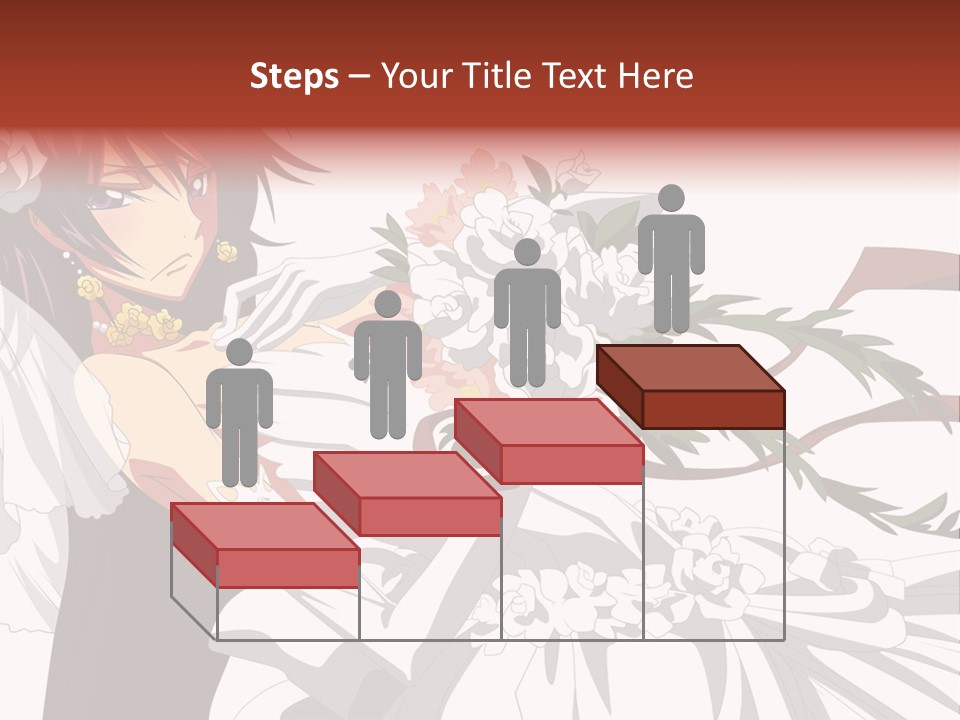 A Woman In A Wedding Dress Holding A Bouquet Of Flowers PowerPoint Template