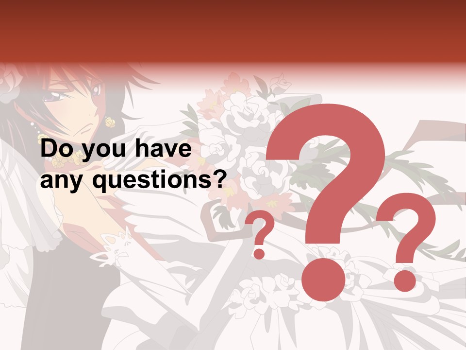 A Woman In A Wedding Dress Holding A Bouquet Of Flowers PowerPoint Template