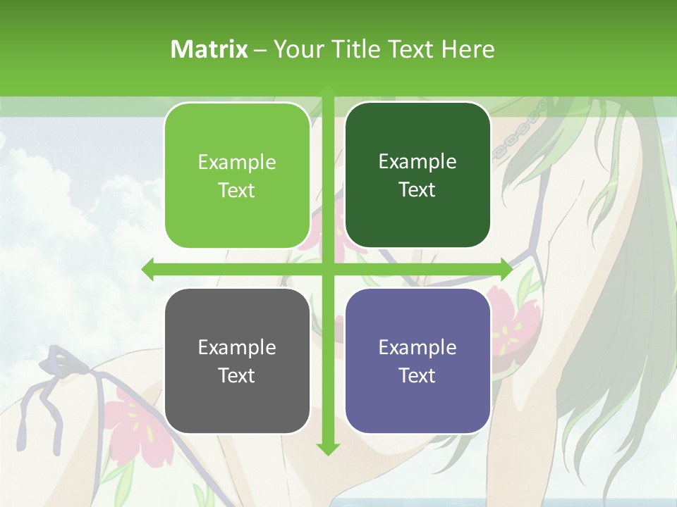 A Girl In A Bikini Sitting On The Beach PowerPoint Template